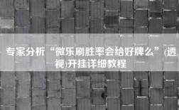 专家分析“微乐刷胜率会给好牌么”(透视)开挂详细教程