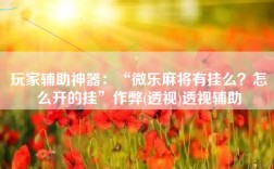 玩家辅助神器：“微乐麻将有挂么？怎么开的挂”作弊(透视)透视辅助