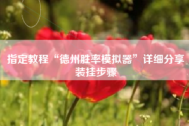 指定教程“德州胜率模拟器	”详细分享装挂步骤