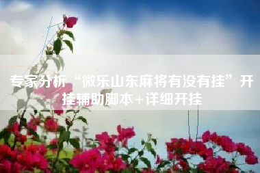 专家分析“微乐山东麻将有没有挂	”开挂辅助脚本+详细开挂